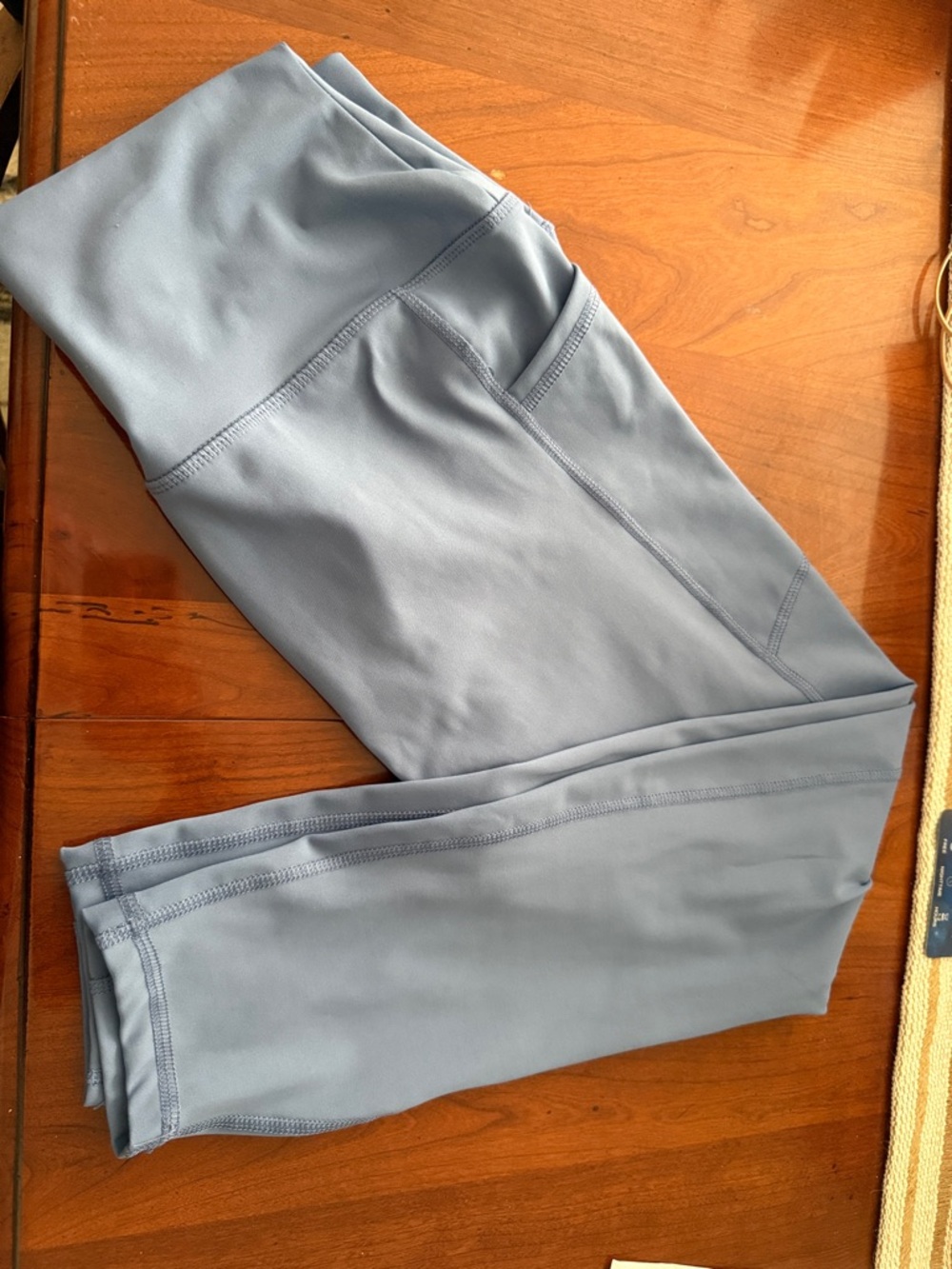 High-Rise Blue Capri Active Leggings - Picture 6 of 8
